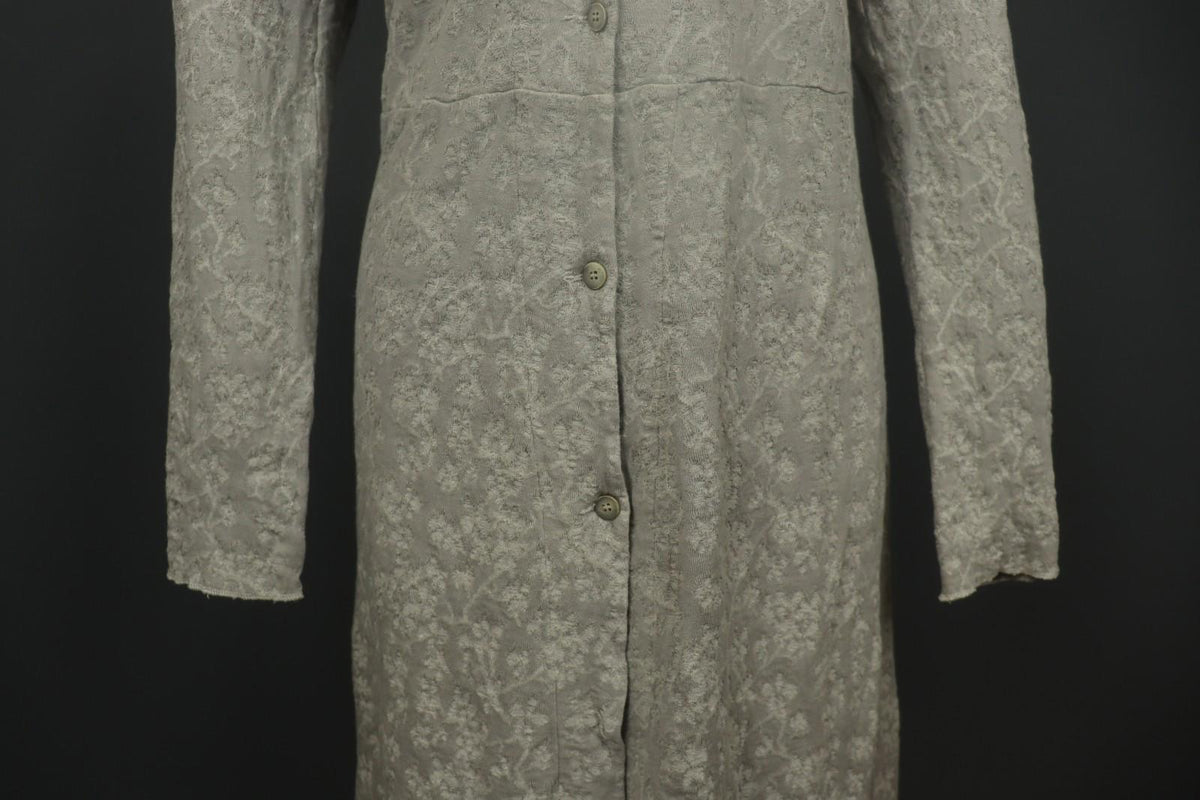 TRANSIT PAR-SUCH Gray Floral Long Sleeve Button Front Sweater Dress – Size 3