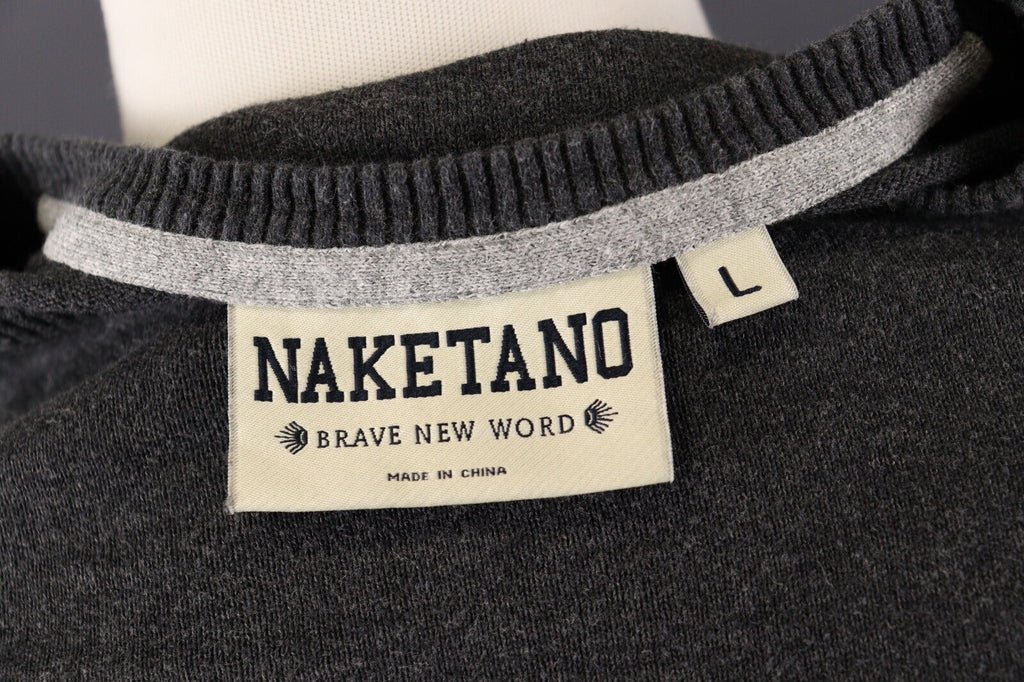 Naketano World Gray Cotton Knit Long Sleeve Sweater – Size L