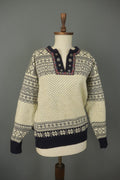 DALE OF NORWAY Multi Fair Isle Wool Knitted Button Front Ski Sweater – Size M