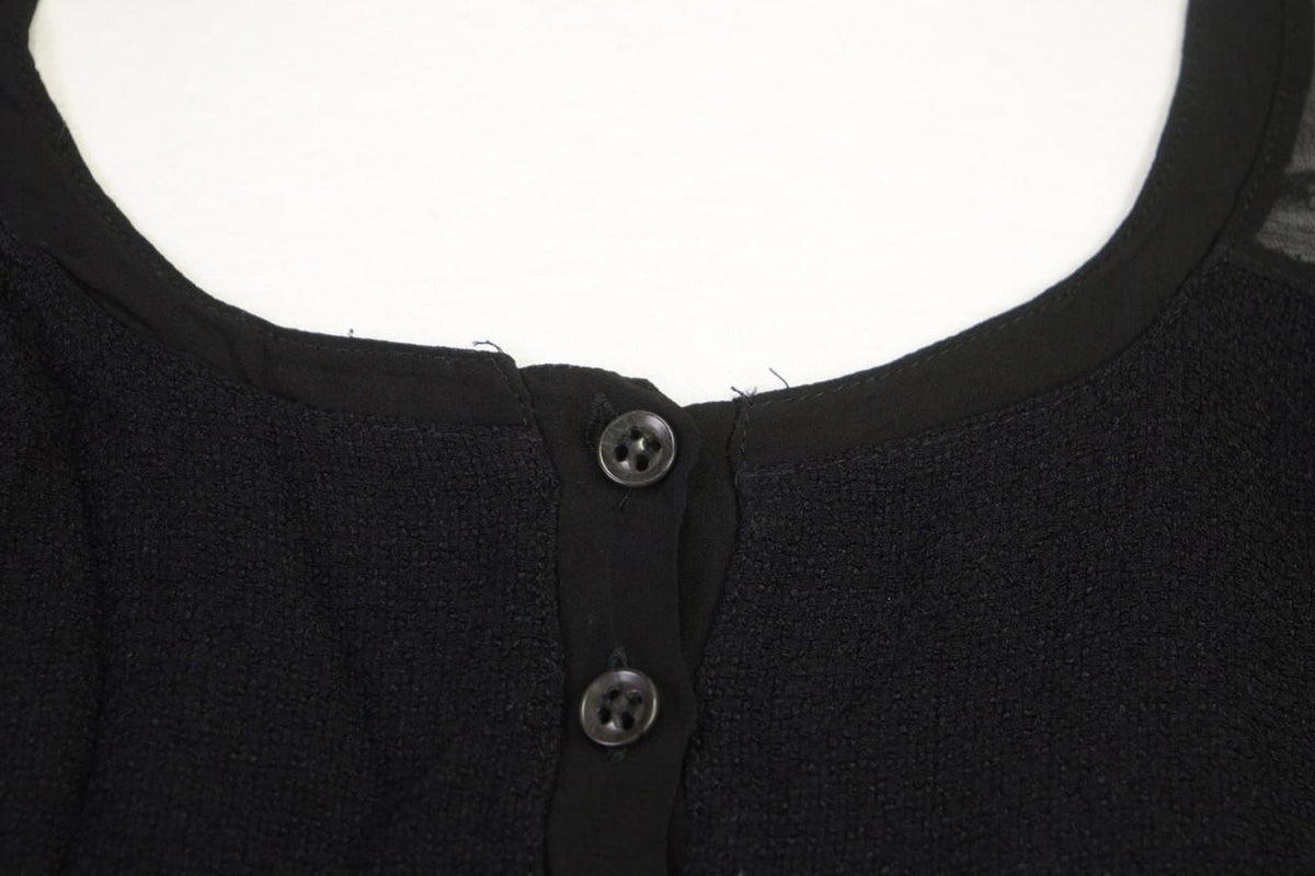 TRANSIT PAR-SUCH Black Viscose Long Sleeve Button Front Shirt Dress – Size 4