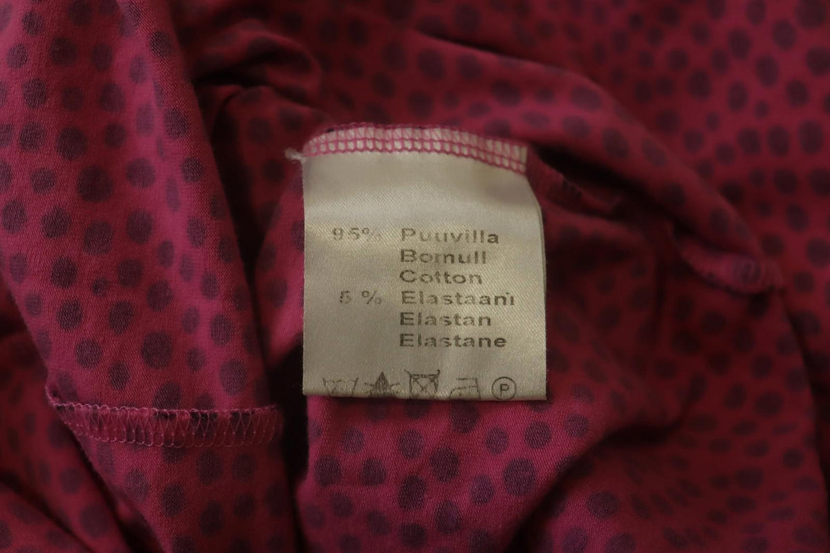 MARIMEKKO Pink Polka Dot Cotton Long Sleeve Scoop Neck Sheath Dress – Size S