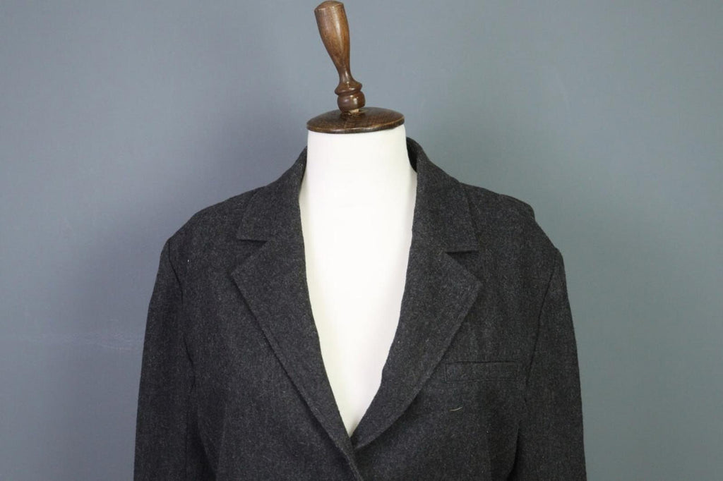 KENZO JUNGLE Gray One Button Knit Cropped Blazer Jacket