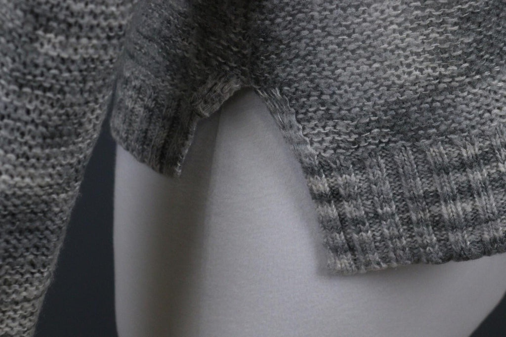 ANNETTE GORTZ Gray Long Sleeve Round Neck Lagenlook Cropped Sweater