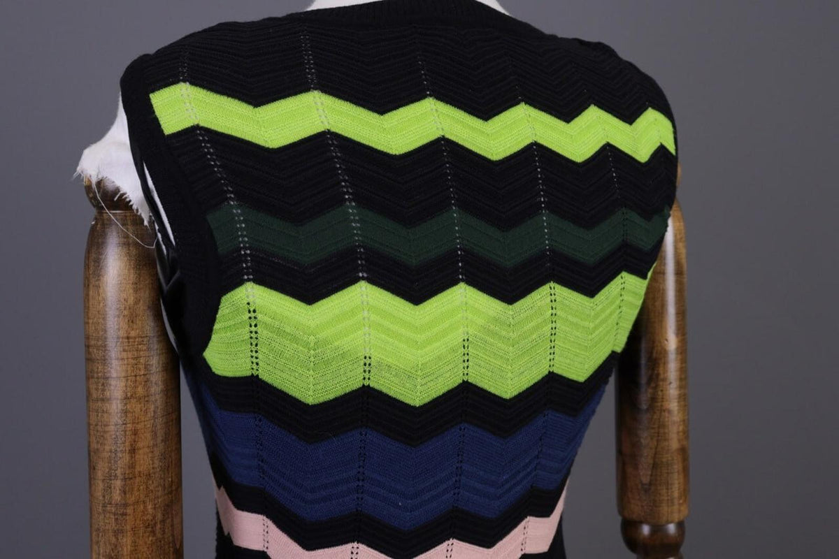 MISSONI Multicolor Striped Sleeveless Knit Bodycon Dress – Size 38