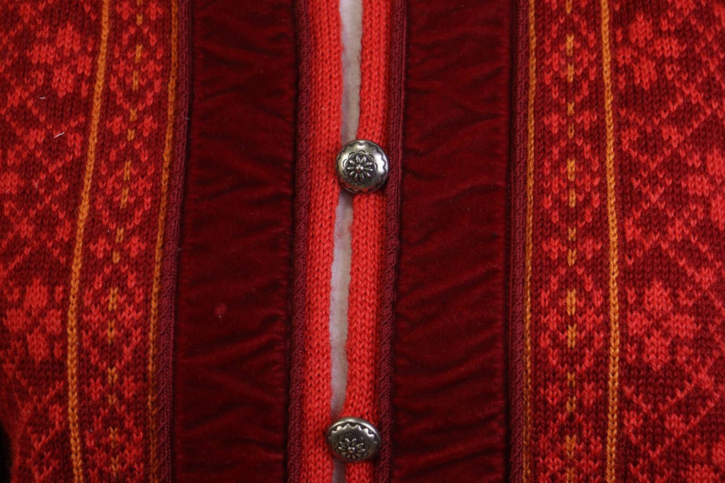 DALE OF NORWAY Red Geometric Wool Knit Button Cardigan Sweater – Size 3