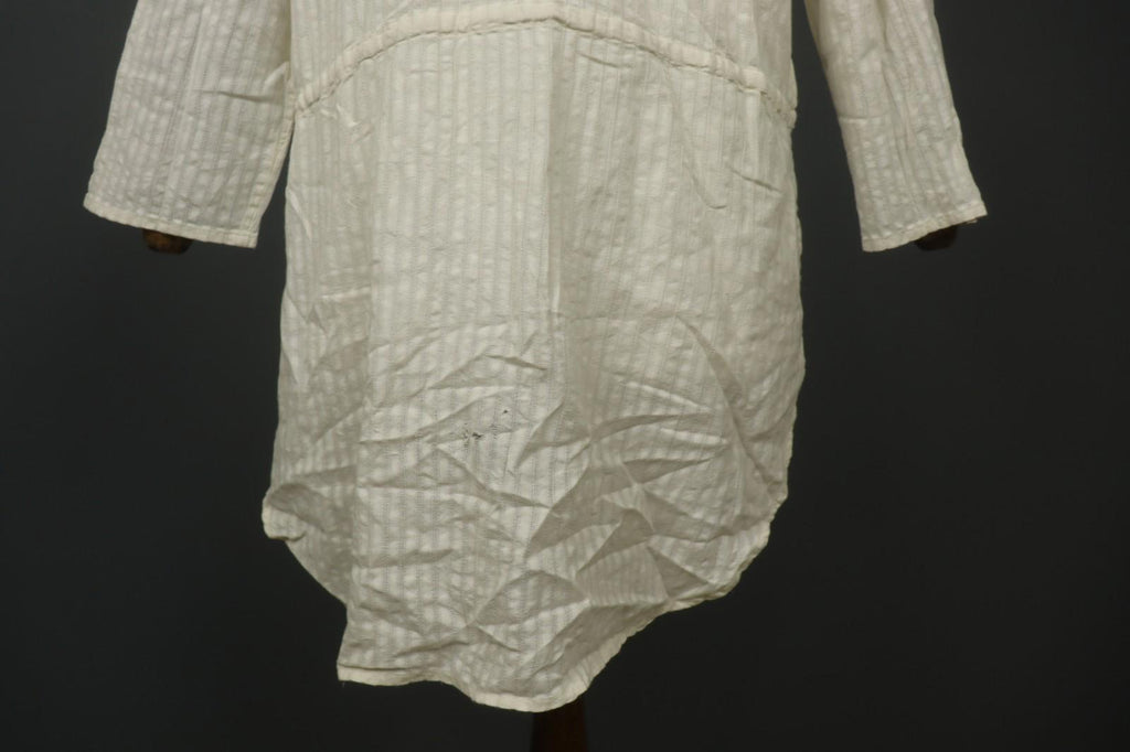 GUDRUN SJÖDEN Ivory Cotton Long Sleeve Tie Waist Button Front Shirt Dress – Size S