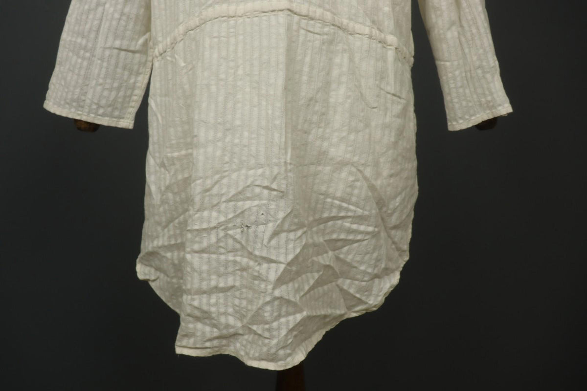 GUDRUN SJÖDEN Ivory Cotton Long Sleeve Tie Waist Button Front Shirt Dress – Size S