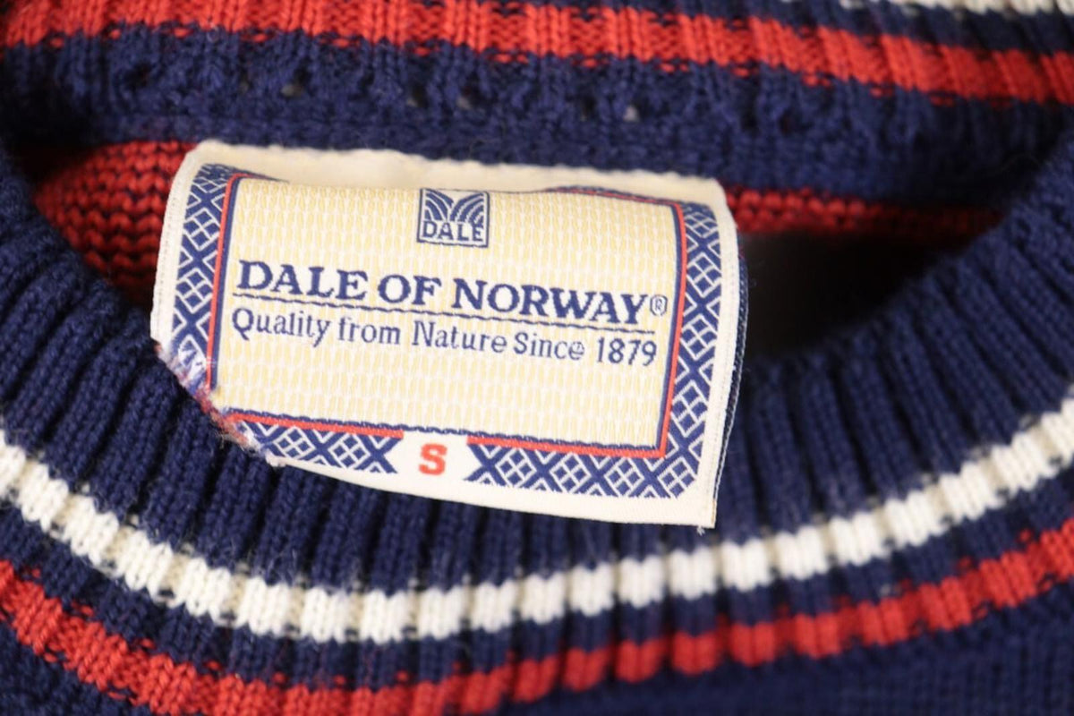 DALE OF NORWAY Blue / Red Colorblock Wool Knit Ski Sweater – Size S