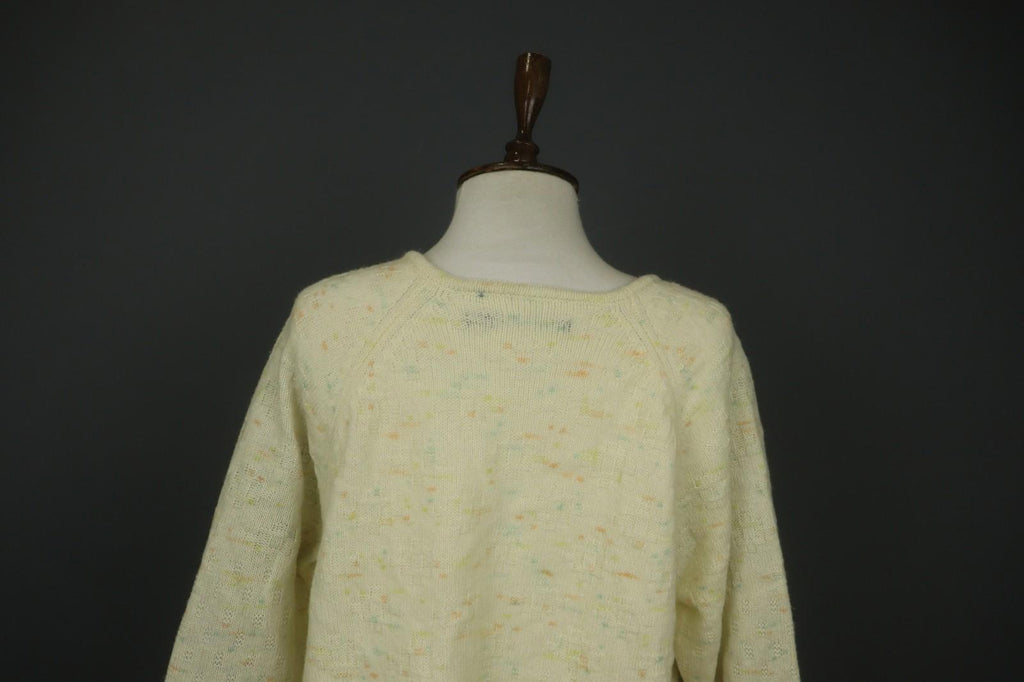 GUDRUN SJODEN Yellow Dotted 100% Wool Knitted Button Front Sweater Dress – Size M