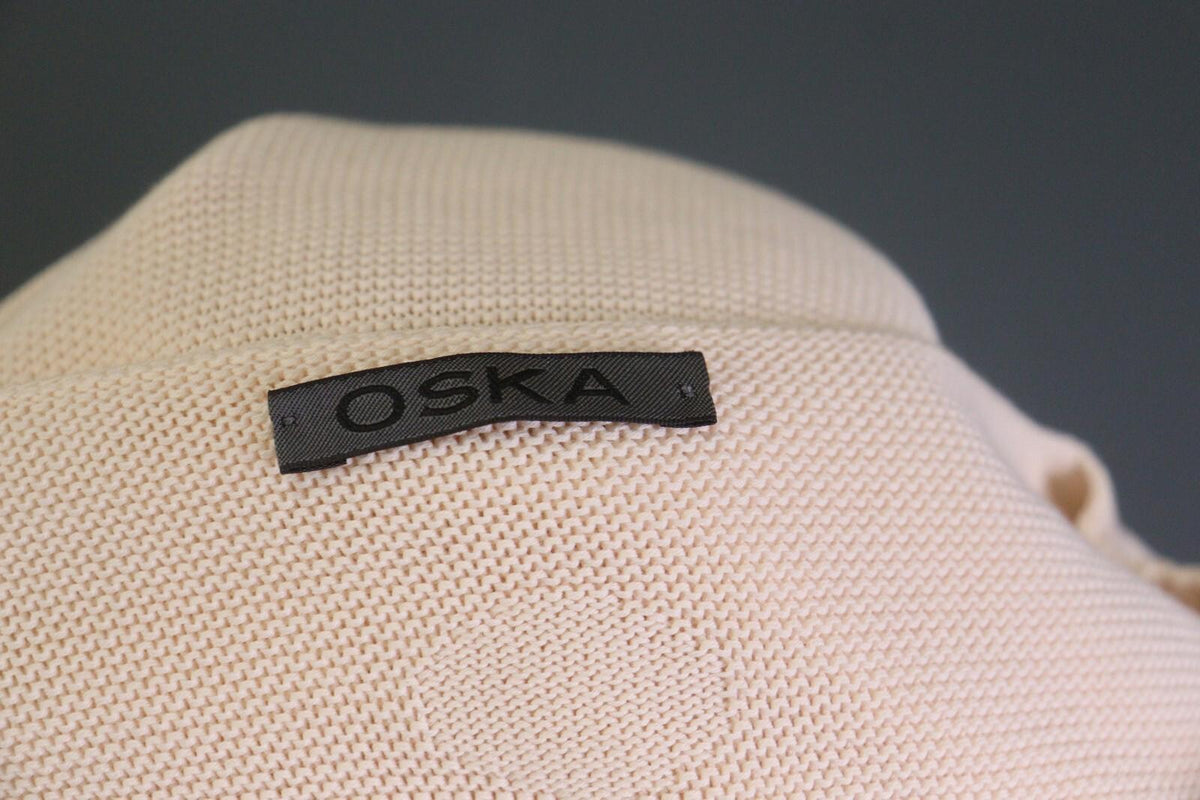 OSKA Pink Long Sleeve V-Neck Pullover Knit Sweater