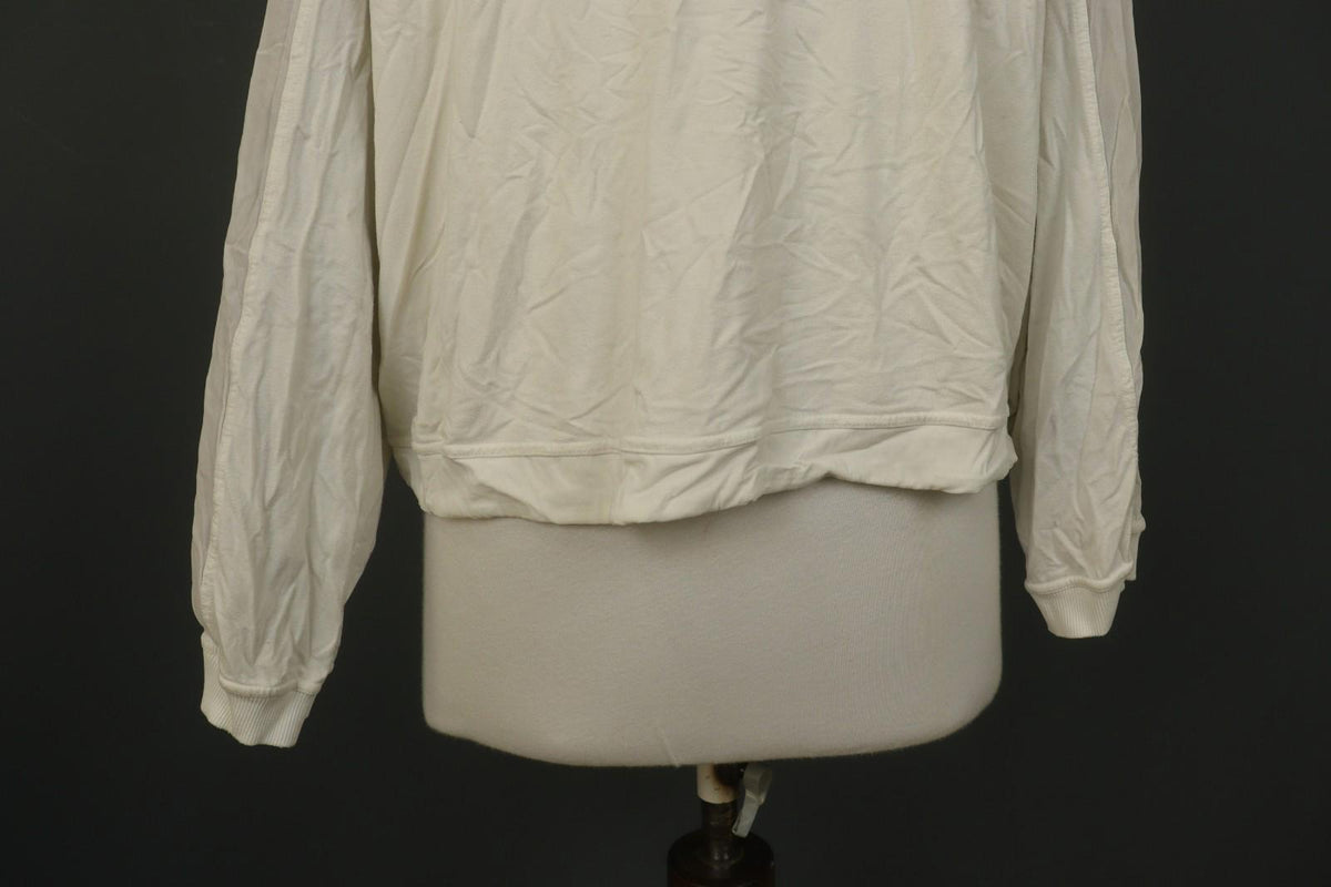 TRANSIT PAR SUCH White Raglan Sleeve Ribbed Hem Crew Neck Pullover Sweater Sz 3