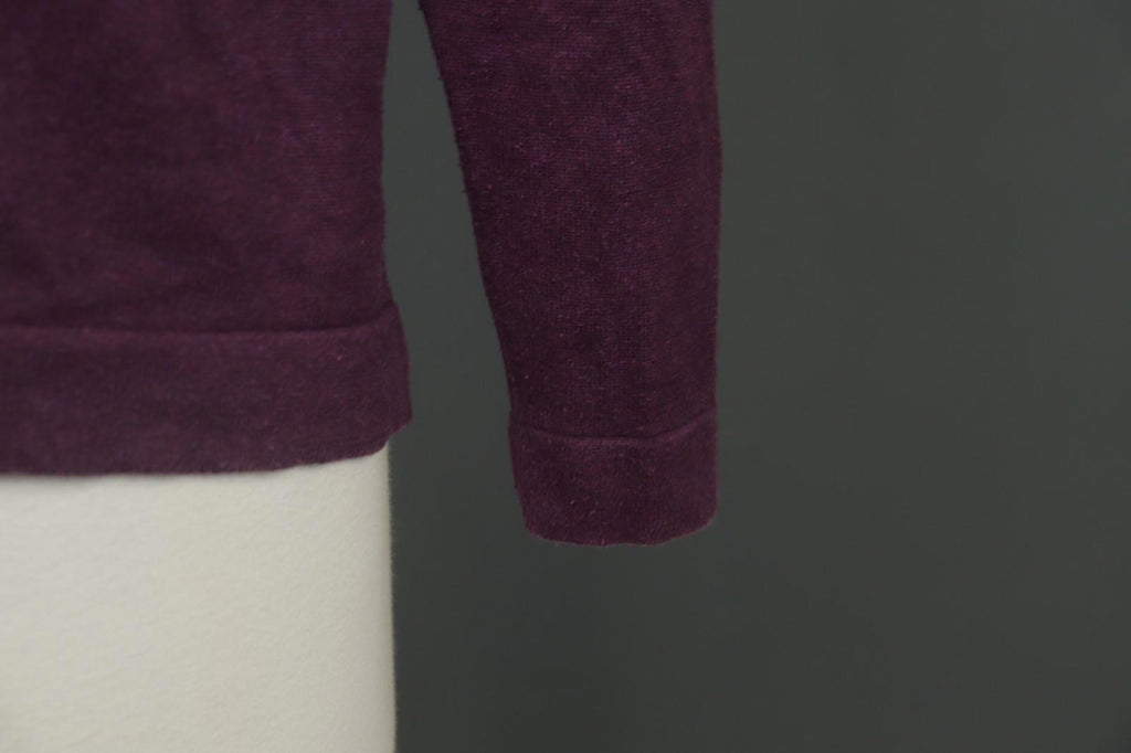 GUDRUN SJODEN Burgundy Cotton Knitted Raglan Sleeve Button Front Cardigan – Size S