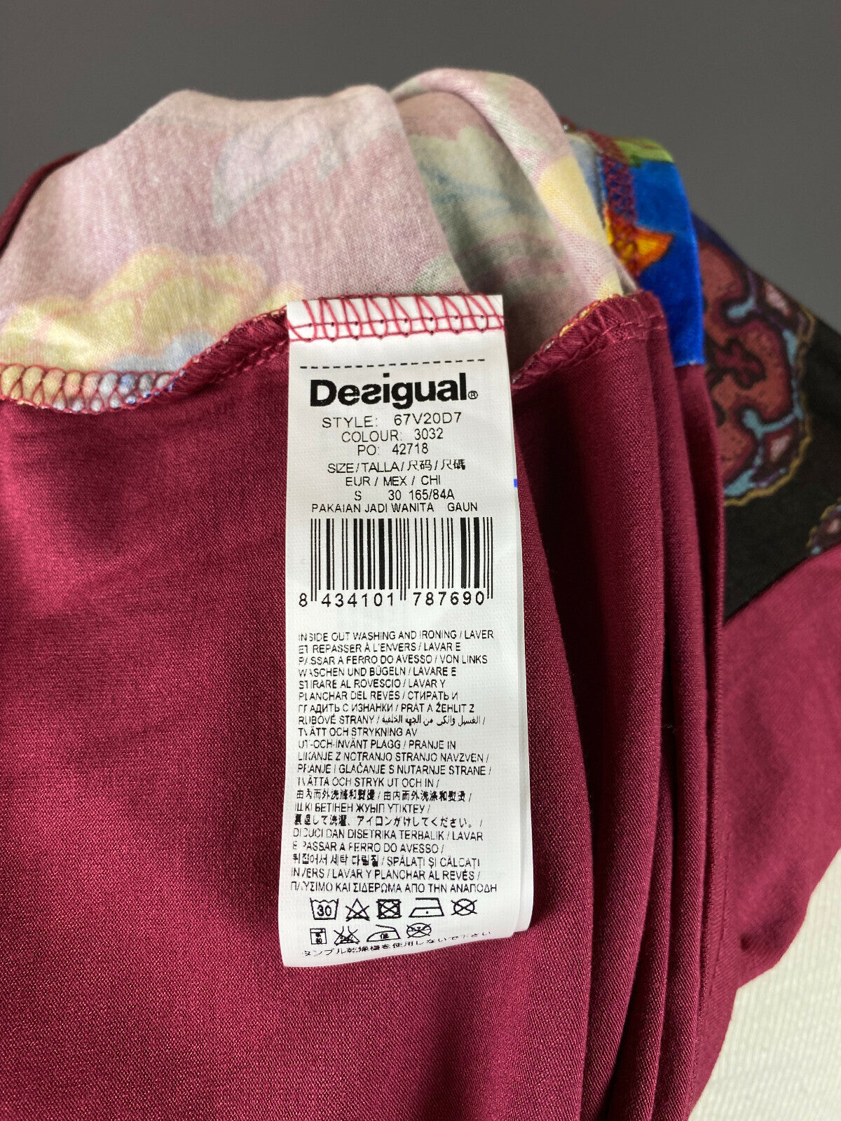 NWT Desigual Multicolor Floral Long Sleeve Bodycon A-Line Dress – Size S