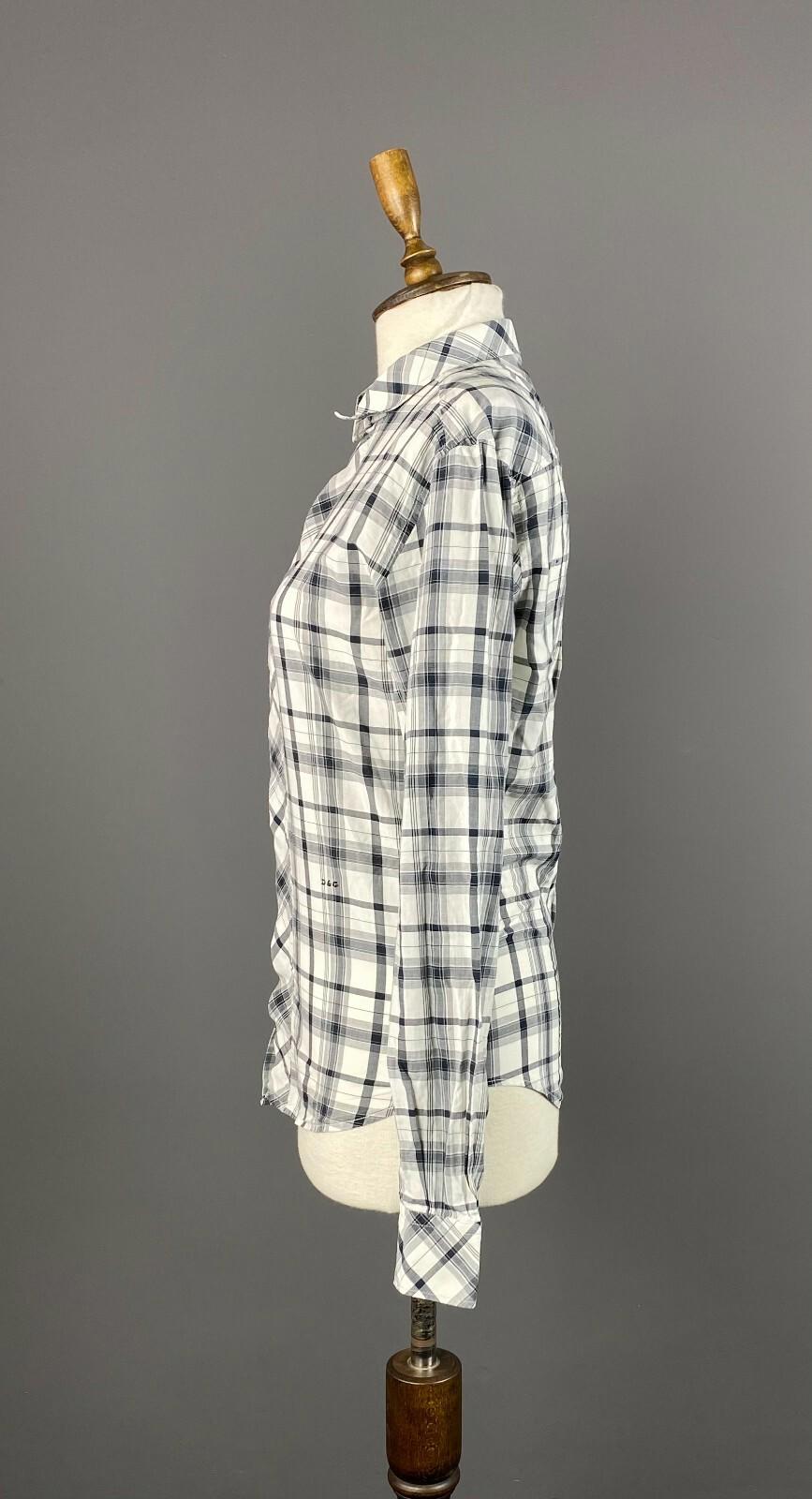DOLCE&GABBANA White Check Button Up Long Sleeve Shirt – Women's S