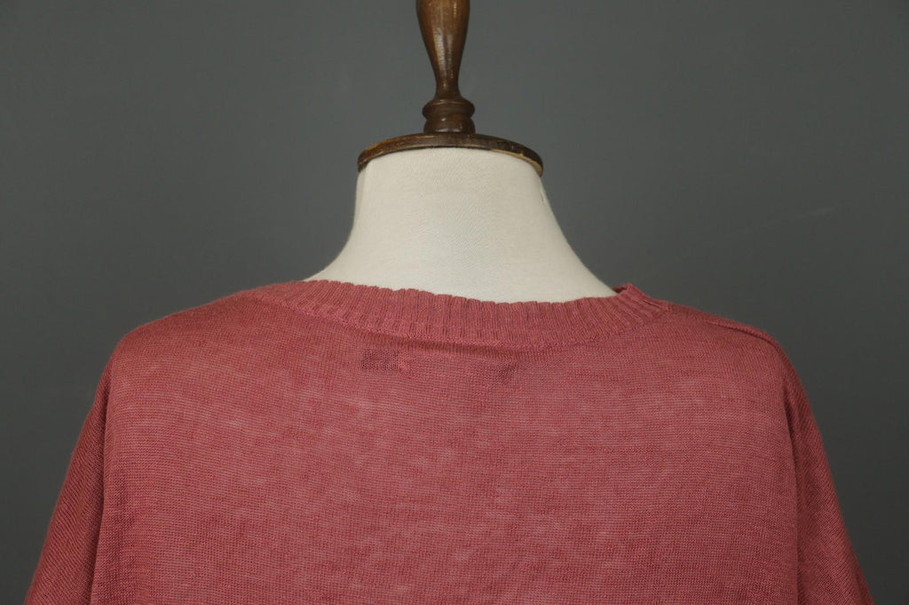 GUDRUN SJÖDEN Marron 100% Linen Knit Long Sleeve Pullover Sweater Dress – Size XL