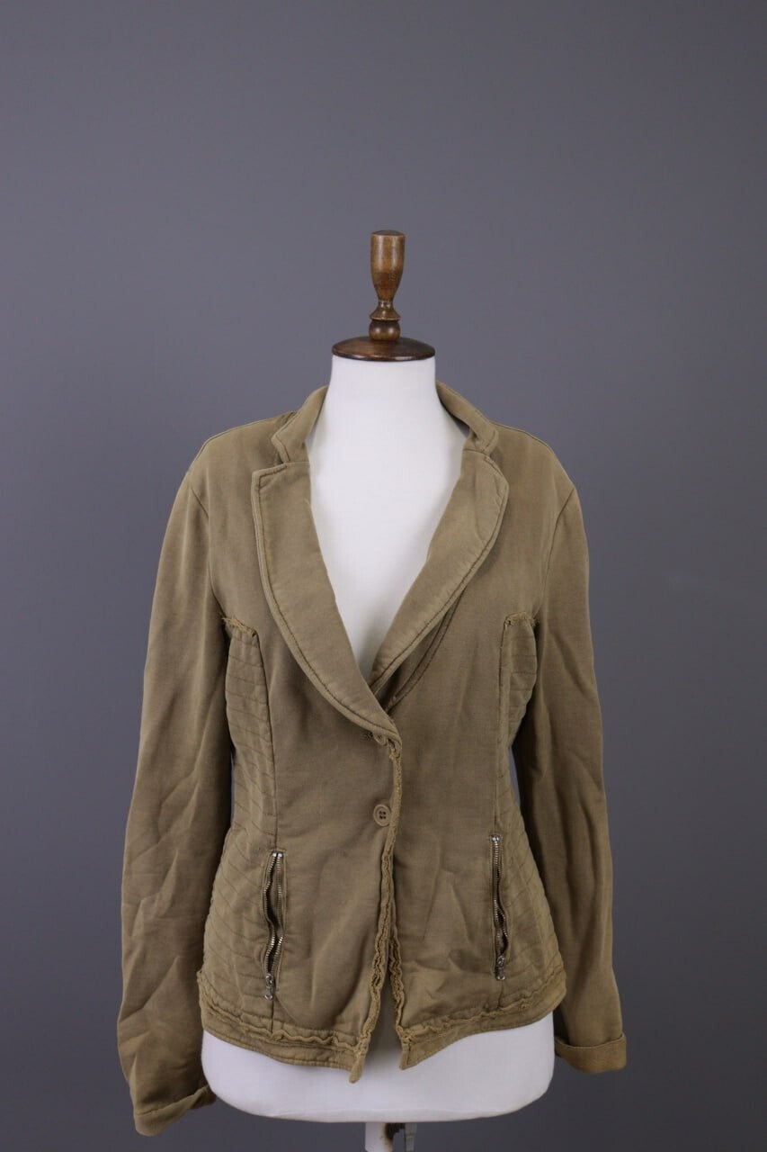 Transit Par Such TR-900 Brown Button Down Designer Jacket – Size 4 / XL