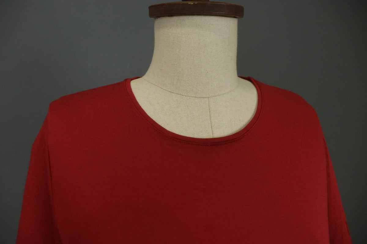 GUDRUN SJODEN Red 100% Modal Long Sleeve Crew Neck Pullover Blouse Top – Size L