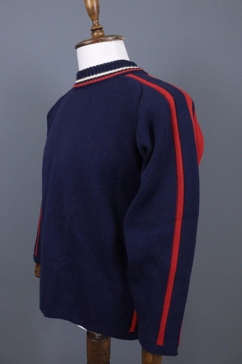 DALE OF NORWAY Blue / Red Colorblock Wool Knit Ski Sweater – Size S