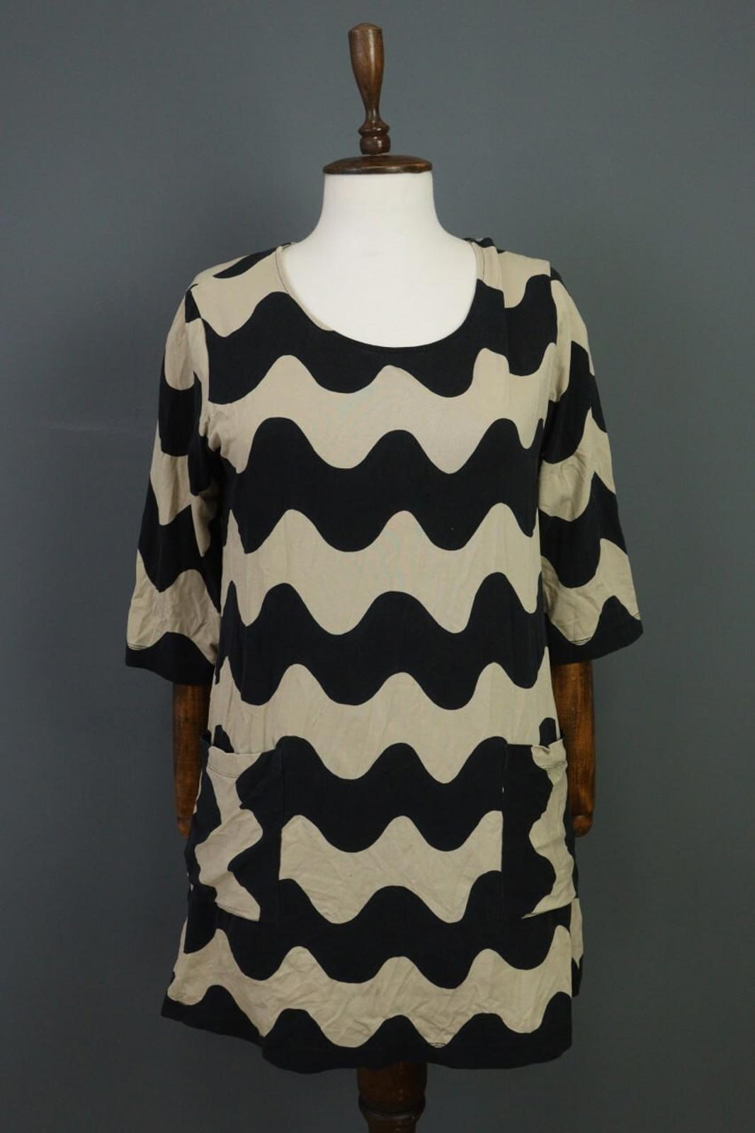 MARIMEKKO Multicolor Geometric A-Line Lagenlook Tunic Dress M