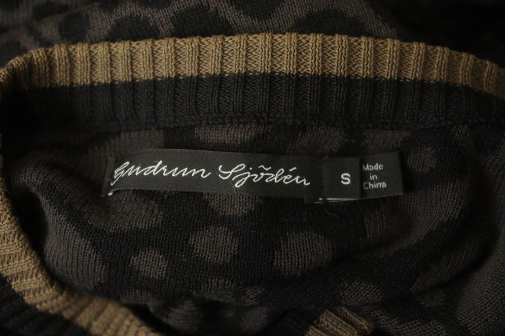 GUDRUN SJODEN Brown Floral 100% Cotton Button-Front Cardigan Sweater – Size S