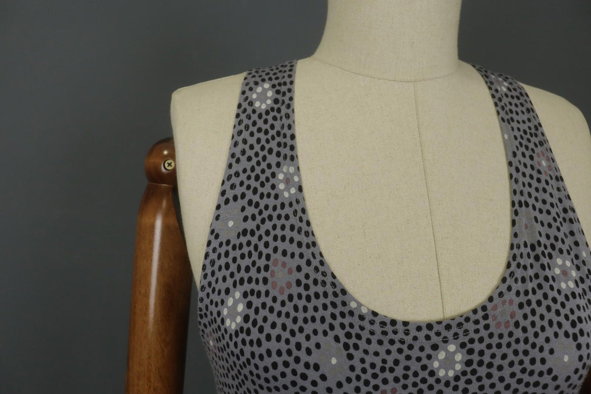 GUDRUN SJODEN Gray Modal Floral Scoop Neck Wide Strap Pullover Tank Dress – Size L
