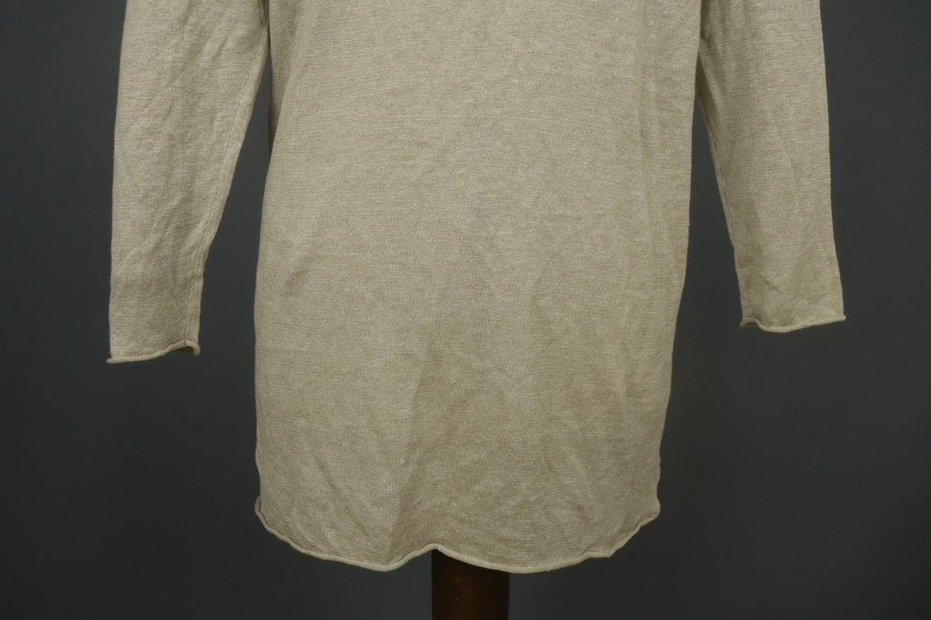 GUDRUN SJODEN Tan 100% Linen Long Sleeve Round Neck Pullover Tunic Top – Size M – Used