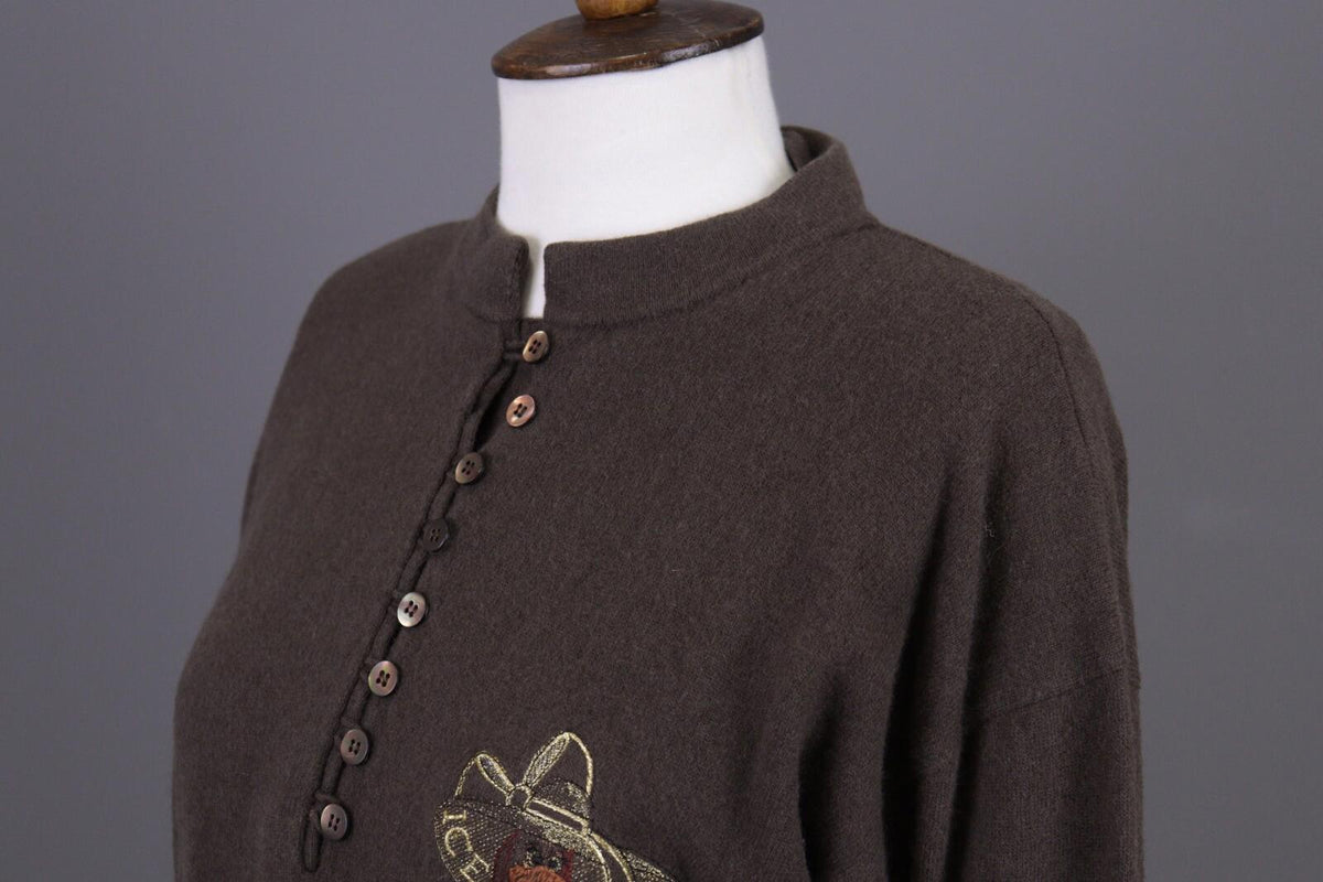 ICEBERG Brown Wool Oversized Knit Sweater – Size 40 M