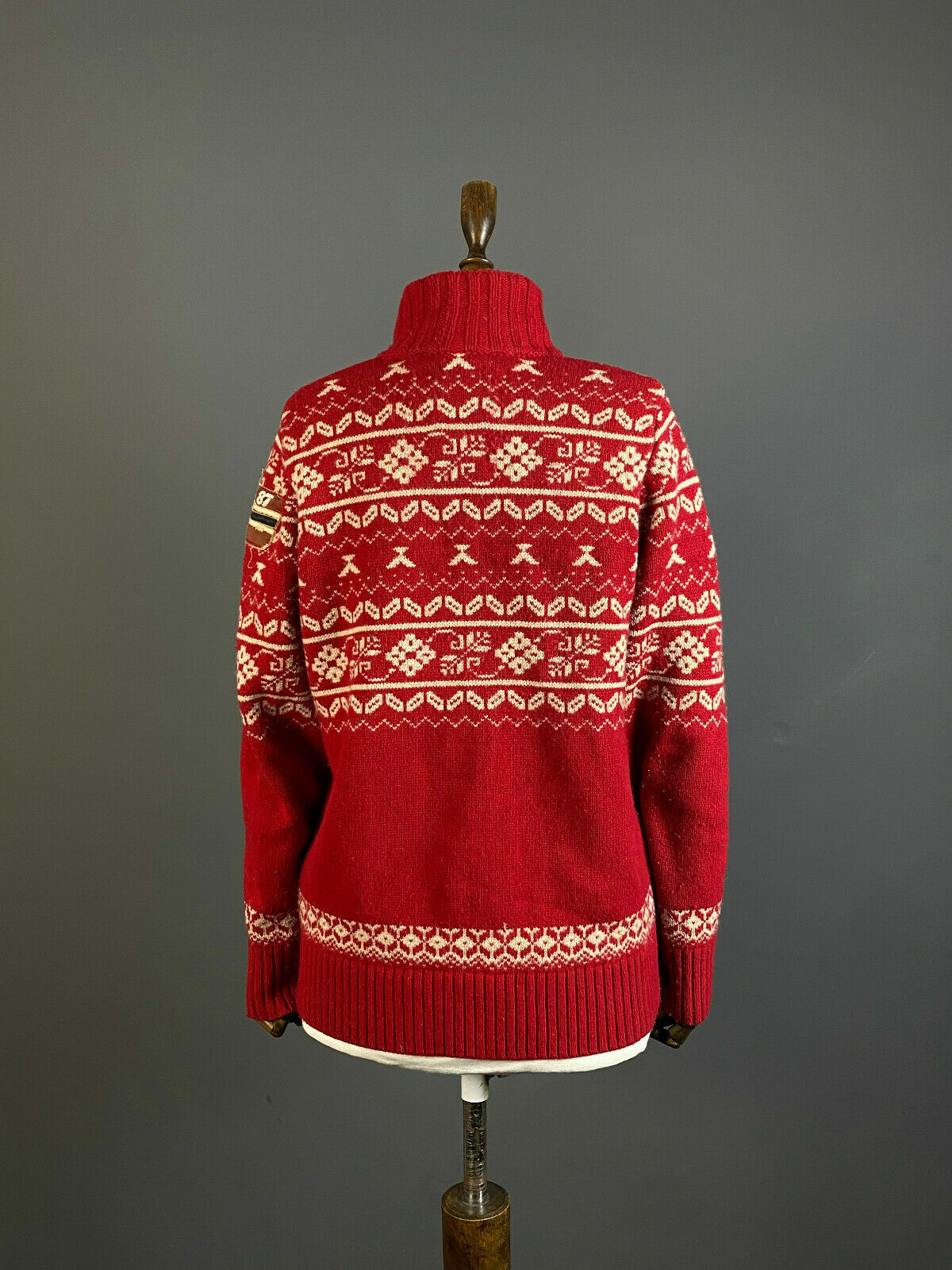 Napapijri Geographic Red Wool Knit Button Up Cardigan Sweater – Women's M – Used