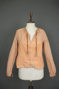 Marithé + François Girbaud Orange Cotton Long Sleeve Drawstring Blouse Top Sz 27