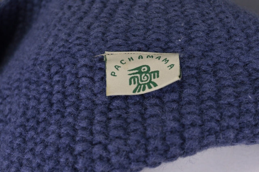 Pachamama Blue Button Down Wool Hand Knit Cardigan Jacket – Size XL