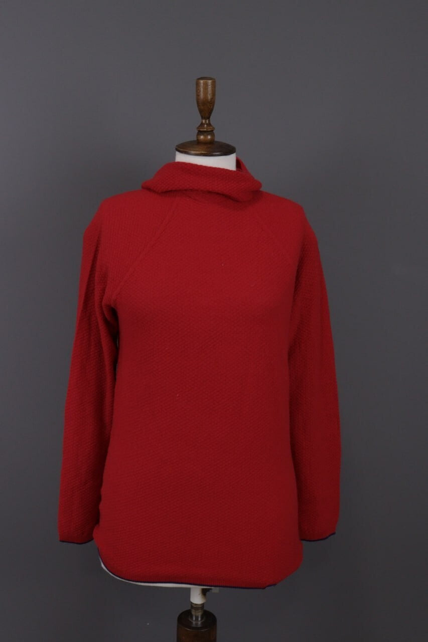 Patagonia Red Lagenlook Turtle Neck Hooded Fleece Jacket – Size M