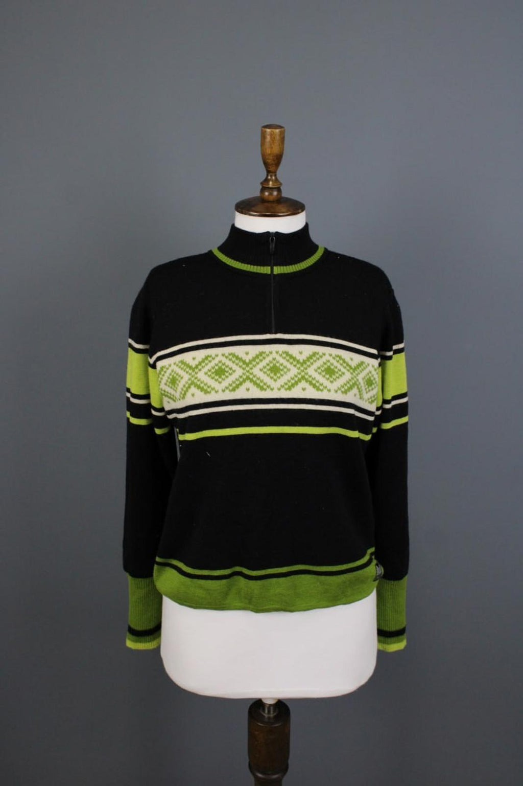 DALE OF NORWAY Multi Fair ISle Mock Neck Raglan Sleeve 1/4 Zip Sweater – Size M