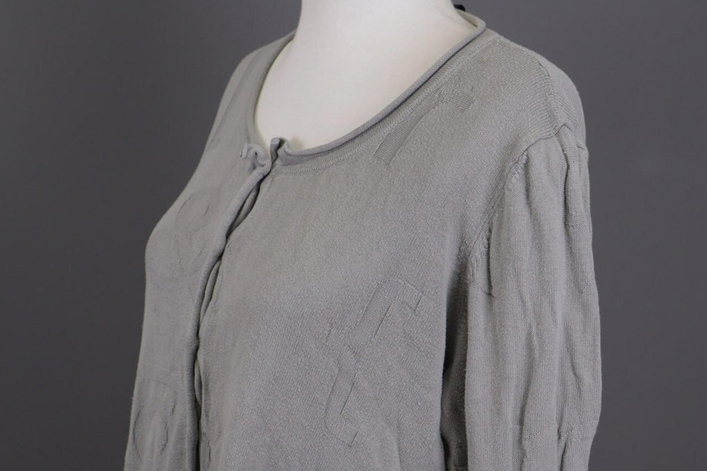 RUNDHOLZ Gray Embroidered Lagenloook Relaxed Cardigan Sweater – Size XL