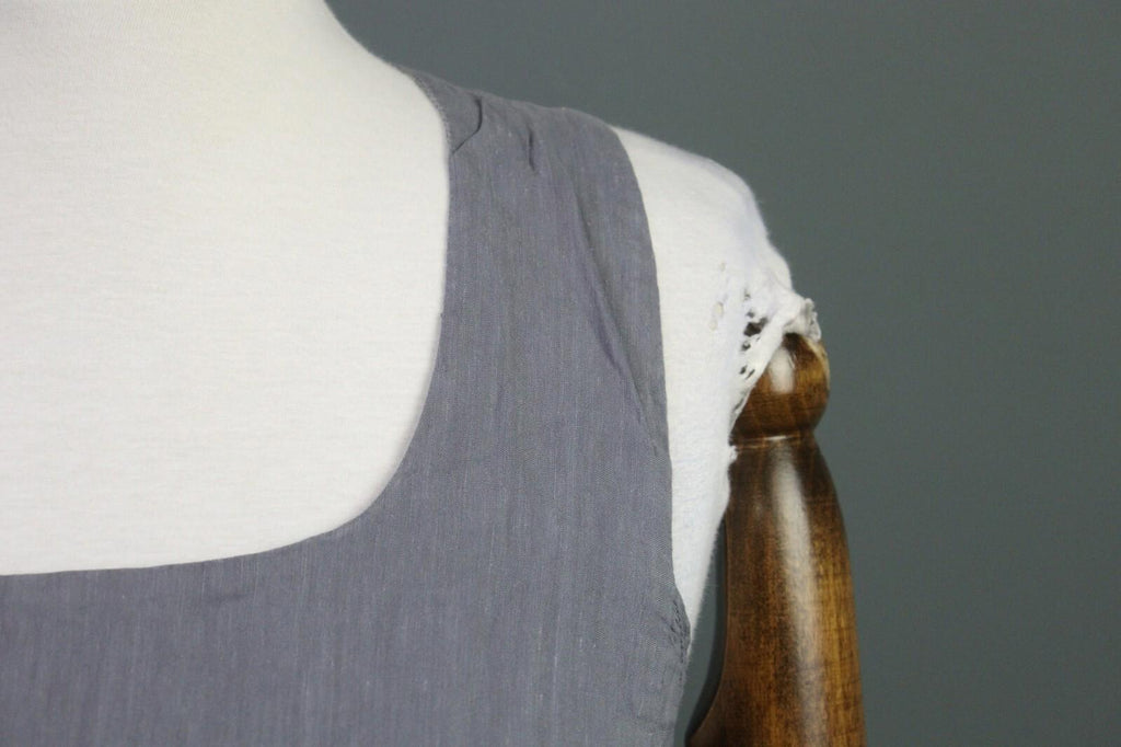 MARITH FRANCOIS GIRBAULD Gray Linen Rayon Tank Top Blouse Cropped Shirt – Size 29