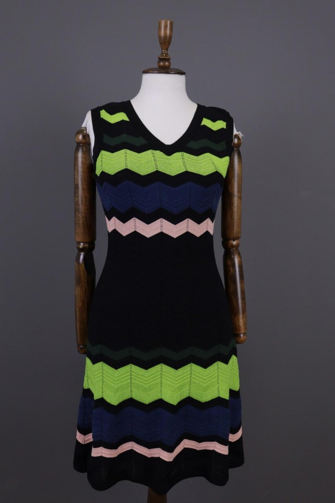 MISSONI Multicolor Striped Sleeveless Knit Bodycon Dress – Size 38