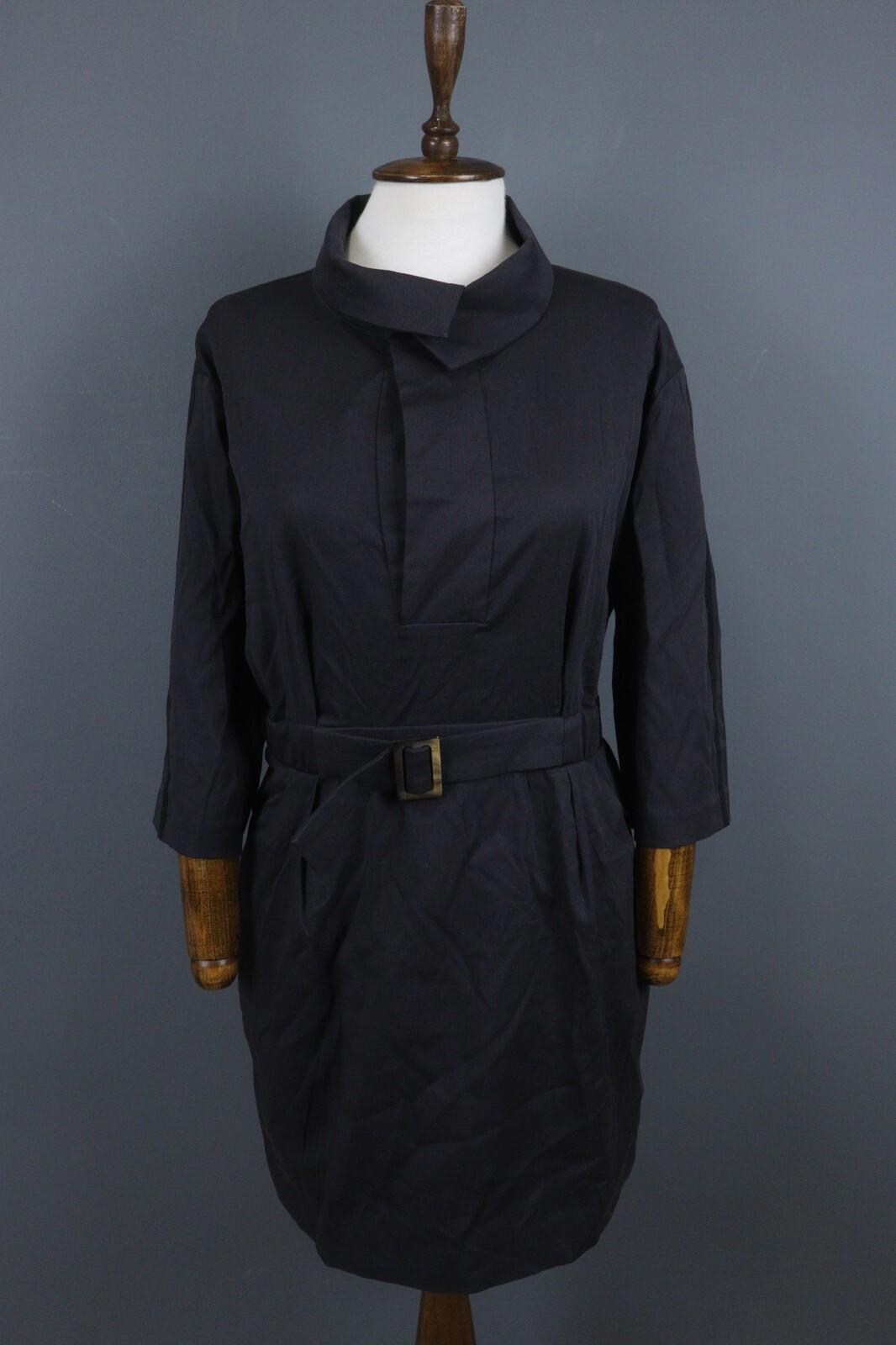 BA&SH Robe Sam Lady Dress Carbnone Collared Waist Belted Shirt Dress – Size 2