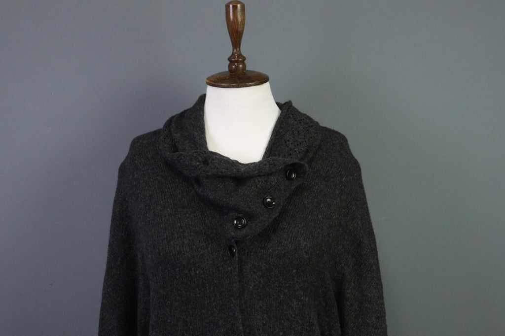 OSKA Gray Lagenlook Obersized Wool Mohair Angora Cardigan Sweater
