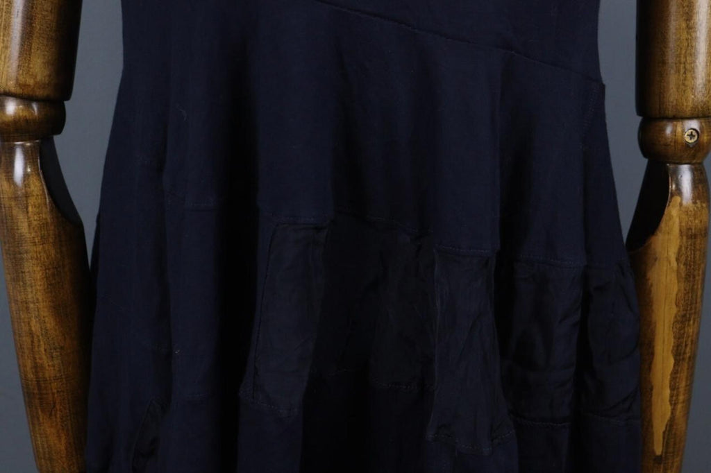HIGH USE Navy Cotton Scoop Neck Sleeveless Casual Wide Strap Tank Dress – Size M