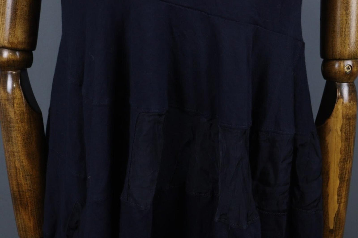 HIGH USE Navy Cotton Scoop Neck Sleeveless Casual Wide Strap Tank Dress – Size M