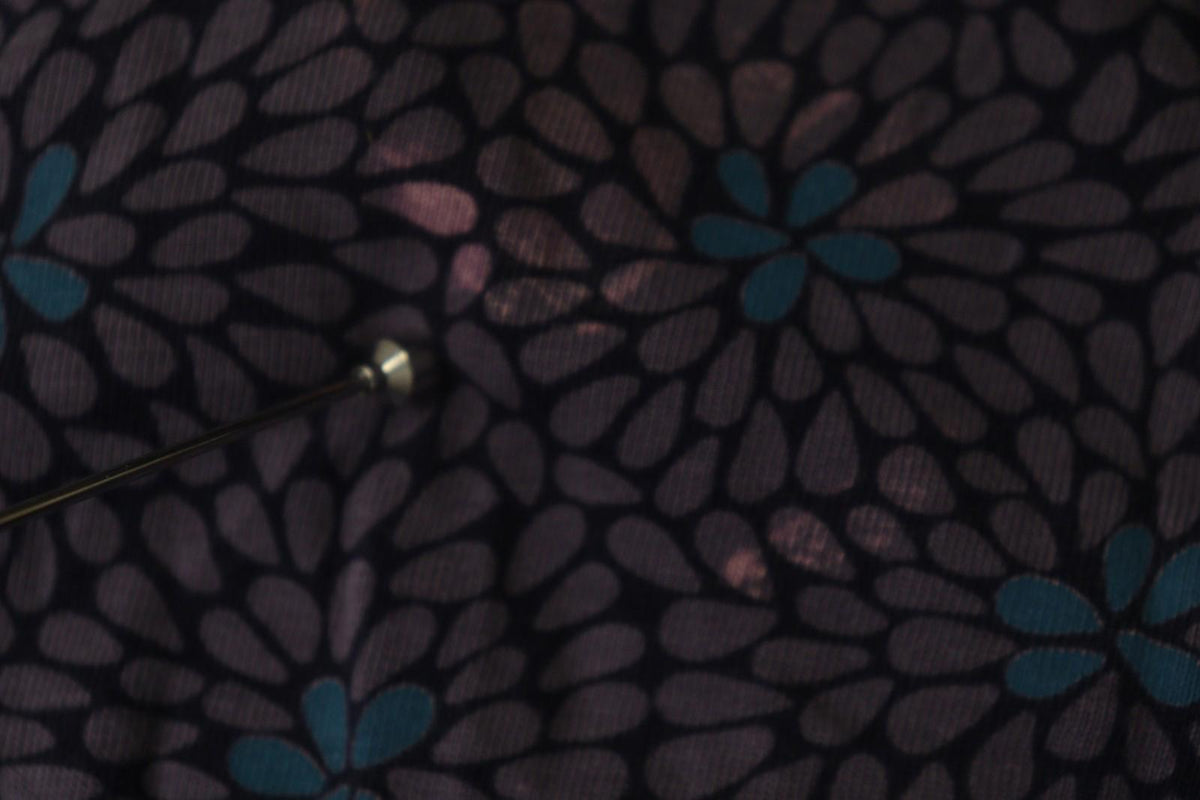 GUDRUN SJODEN Purple Floral Lyocell Long Sleeve Round Neck Shift Dress – Size XL