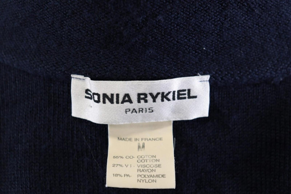 SONIA RYKIEL Blue Knit Single Breasted Blazer Jacket – Size M – Used
