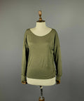Barbara Bui Olive Boat Neck Viscose Cashmere Sweater – Women's L