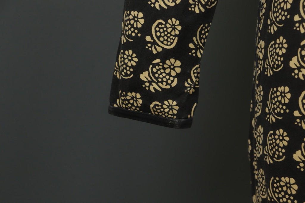 MARIMEKKO Black Ivory Floral Knit Long Sleeve Round Neck Sweater Dress – Size S