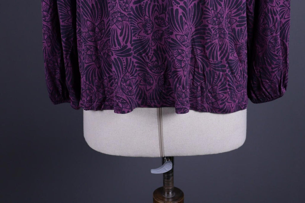 GUDRUN SJODEN Purple Lightweight Floral Sweater – Size M