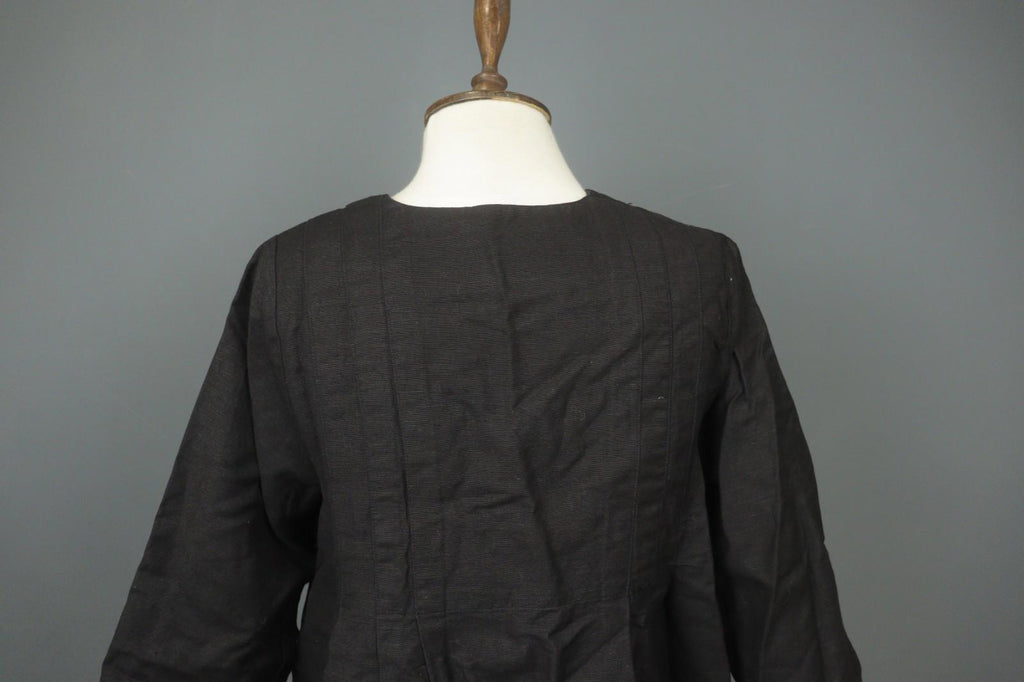 GUDRUN SJÖDEN Black Linen Pockets 3/4 Sleeve Button Front Blouse Top – Size S