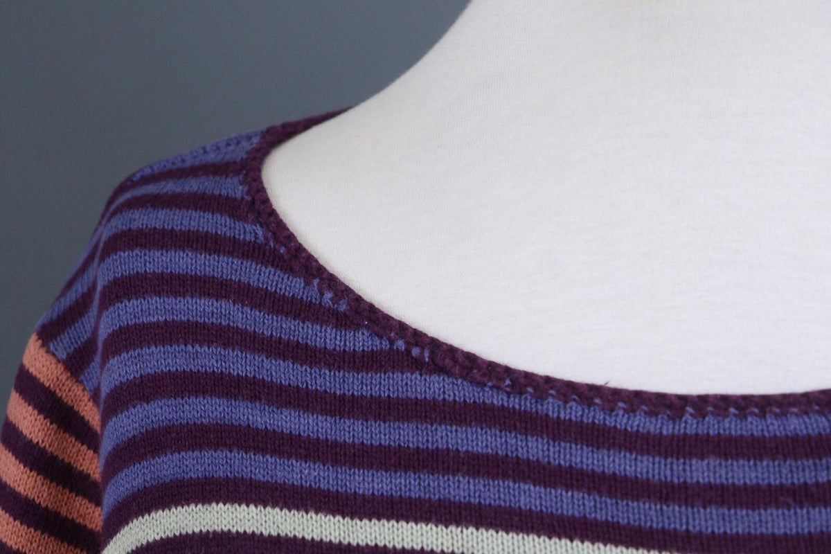 GUDRUN SJODEN Multicolor Striped Long Sleeve Lightweight Sweater – Size M