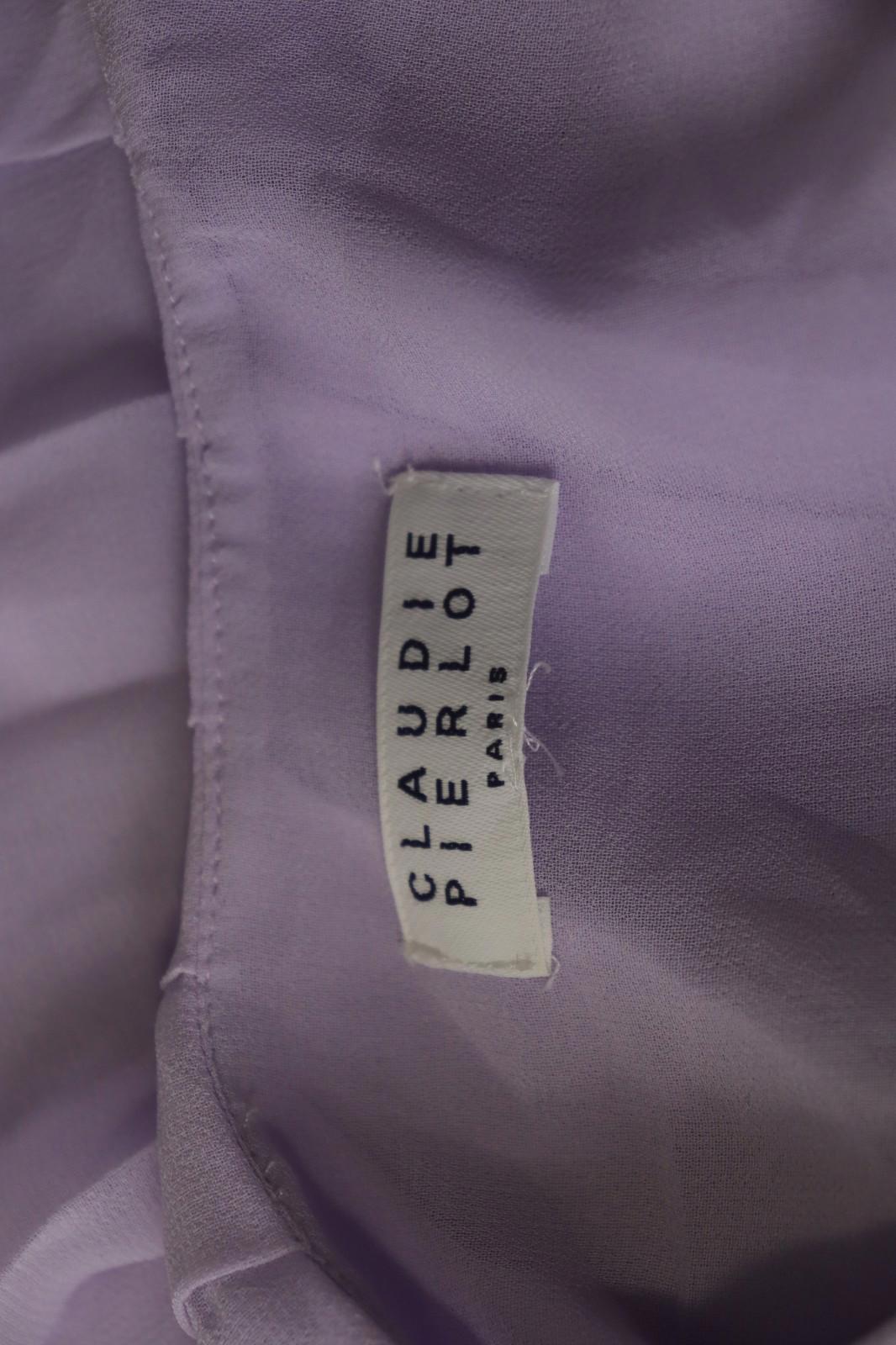 CLAUDIE PIERLOT Pink V-Neck Short Sleeve Pullover Pleated Blouse Top – Size S / M