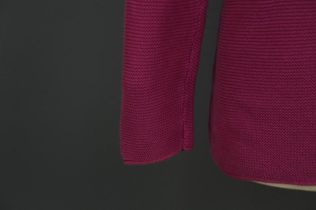 GUDRUN SJODEN Pink Cotton Knitted Round Neck Long Sleeve Cardigan Sweater – Size M