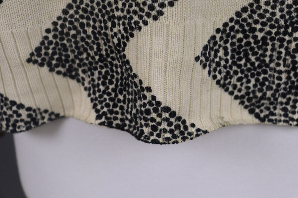 Gudrun Sjoden Beige Zig Zag 3/4 Sleeve Knit Sweater – Size S
