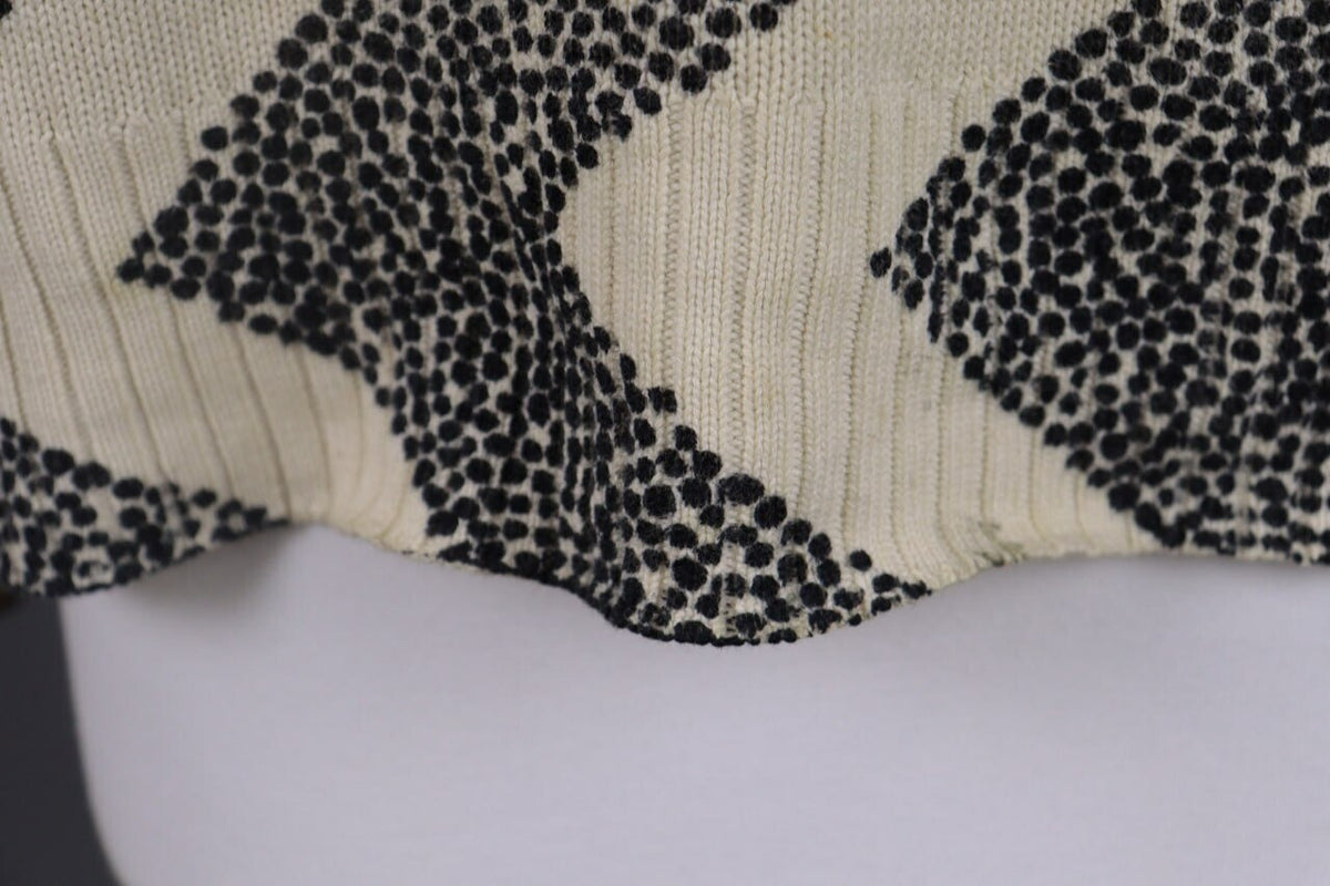 Gudrun Sjoden Beige Zig Zag 3/4 Sleeve Knit Sweater – Size S